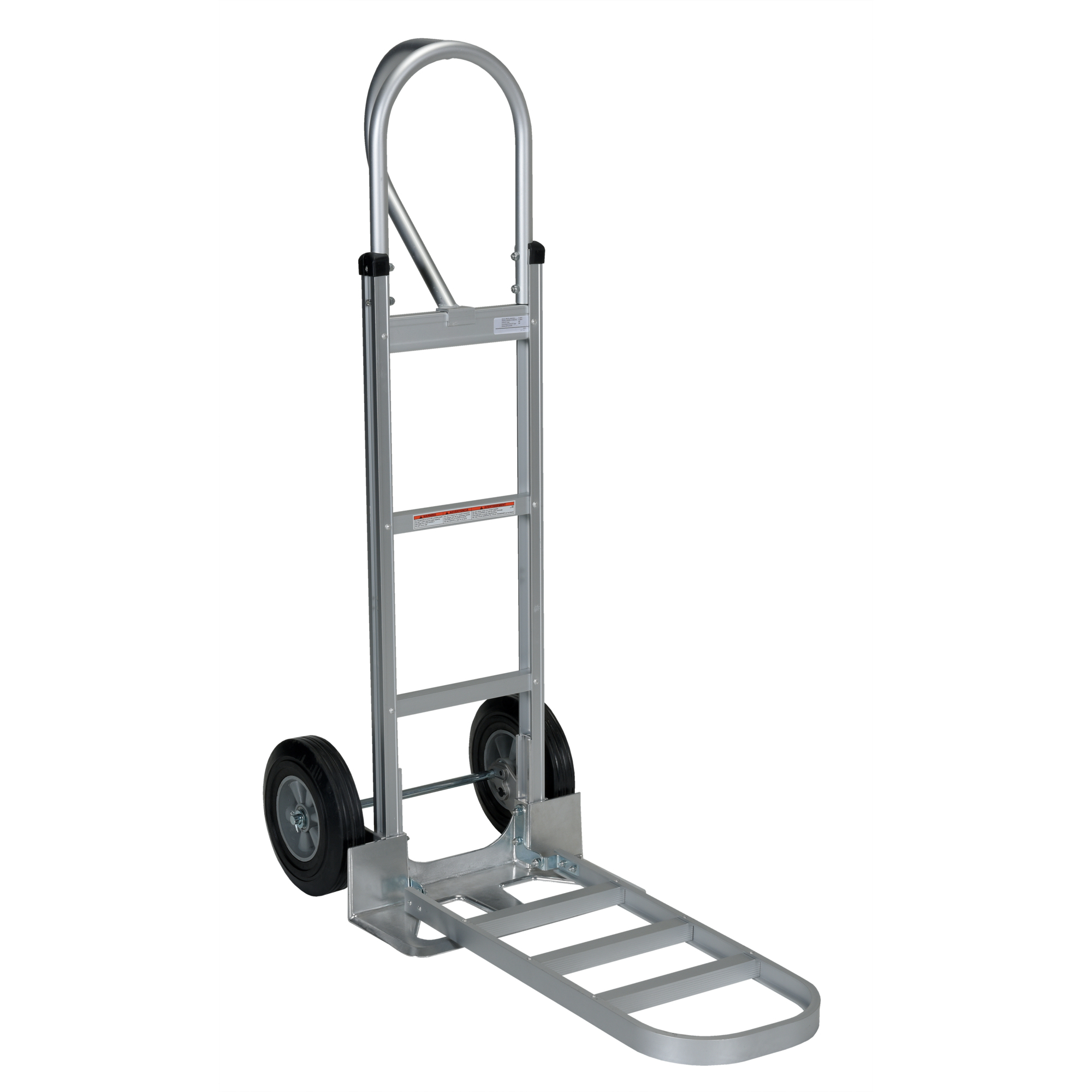 Vestil Aluminum P-Handle Hand Truck - 52.5in. Height, 500-Lb. Capacity, Pneumatic Tires, Model# ALUM-P-HR
